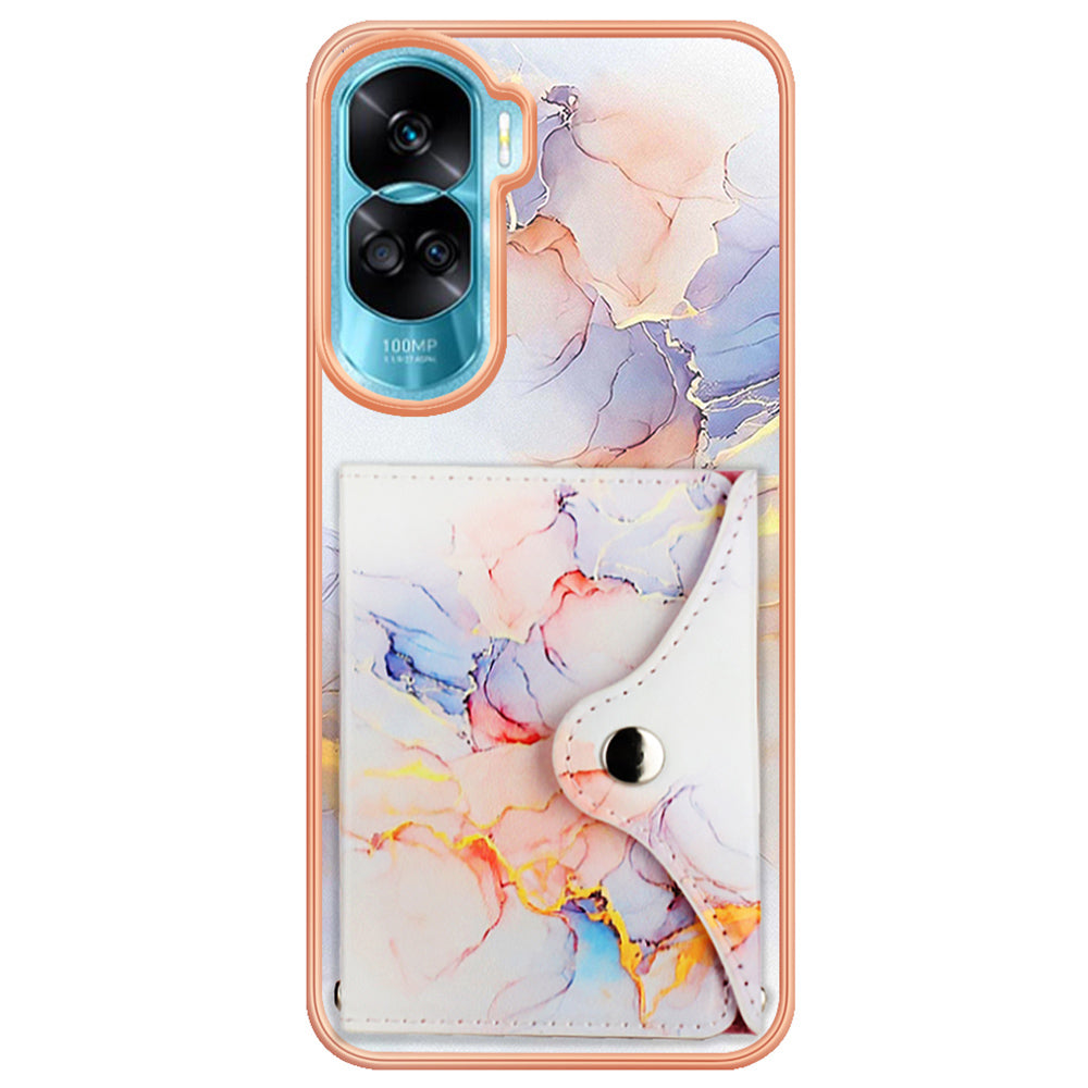 YB Leather Coating Series-9 for Honor 90 Lite 5G / X50i 5G Case Card Slot Kickstand PU+TPU IMD Phone Cover YB Leather Coating Series-9 for Honor 90 Lite 5G / X50i 5G Case Card Slot Kickstand PU+TPU IMD Phone Cover